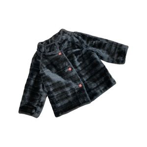 1950s Styled By Winter Vegan Espresso Faux Fur Jacket Coat Size L Vintage